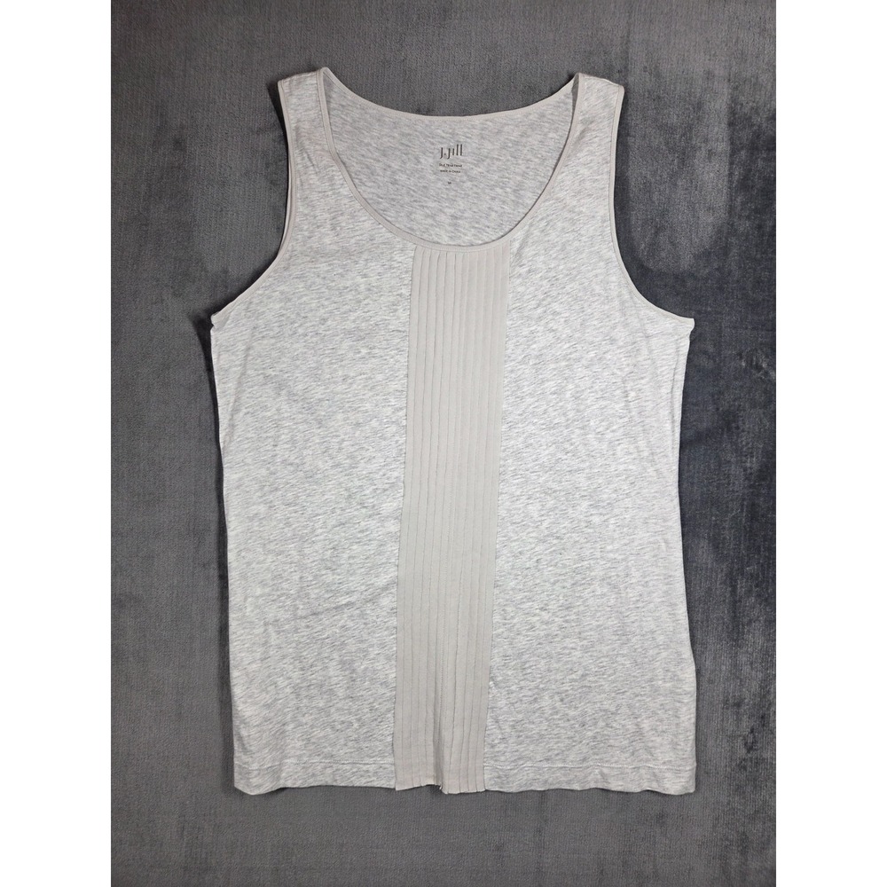 J Jill Tank Top Womens Size Medium Gray Silk Trim